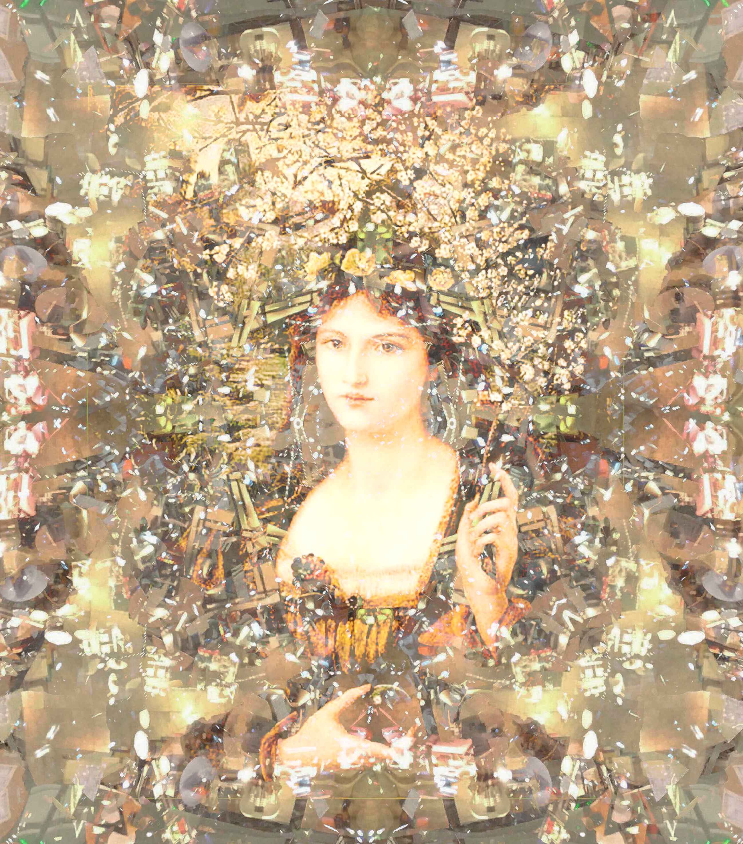 Portrait d’une jeune femme auréolée de lumière