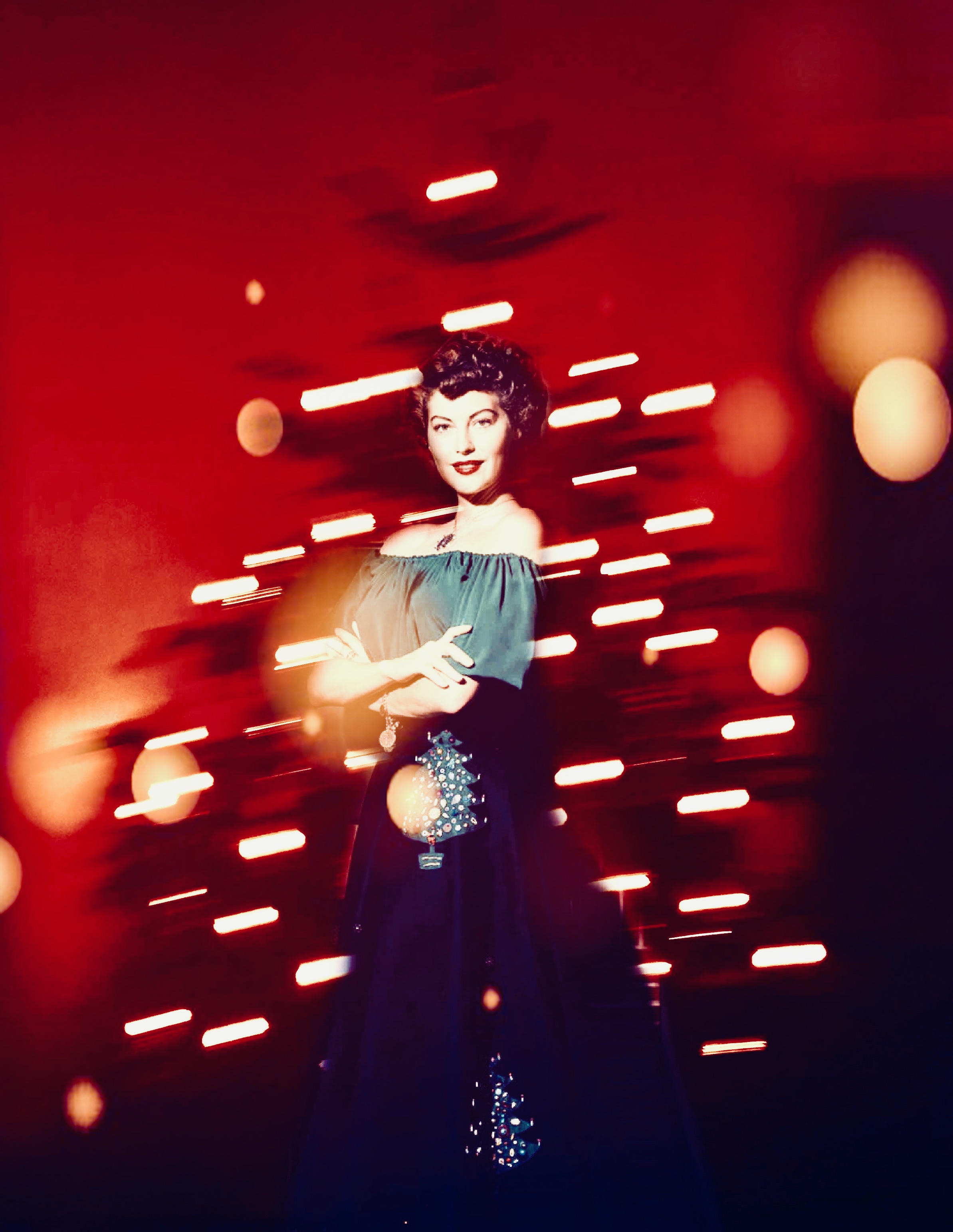 Ava Gardner during Christmas