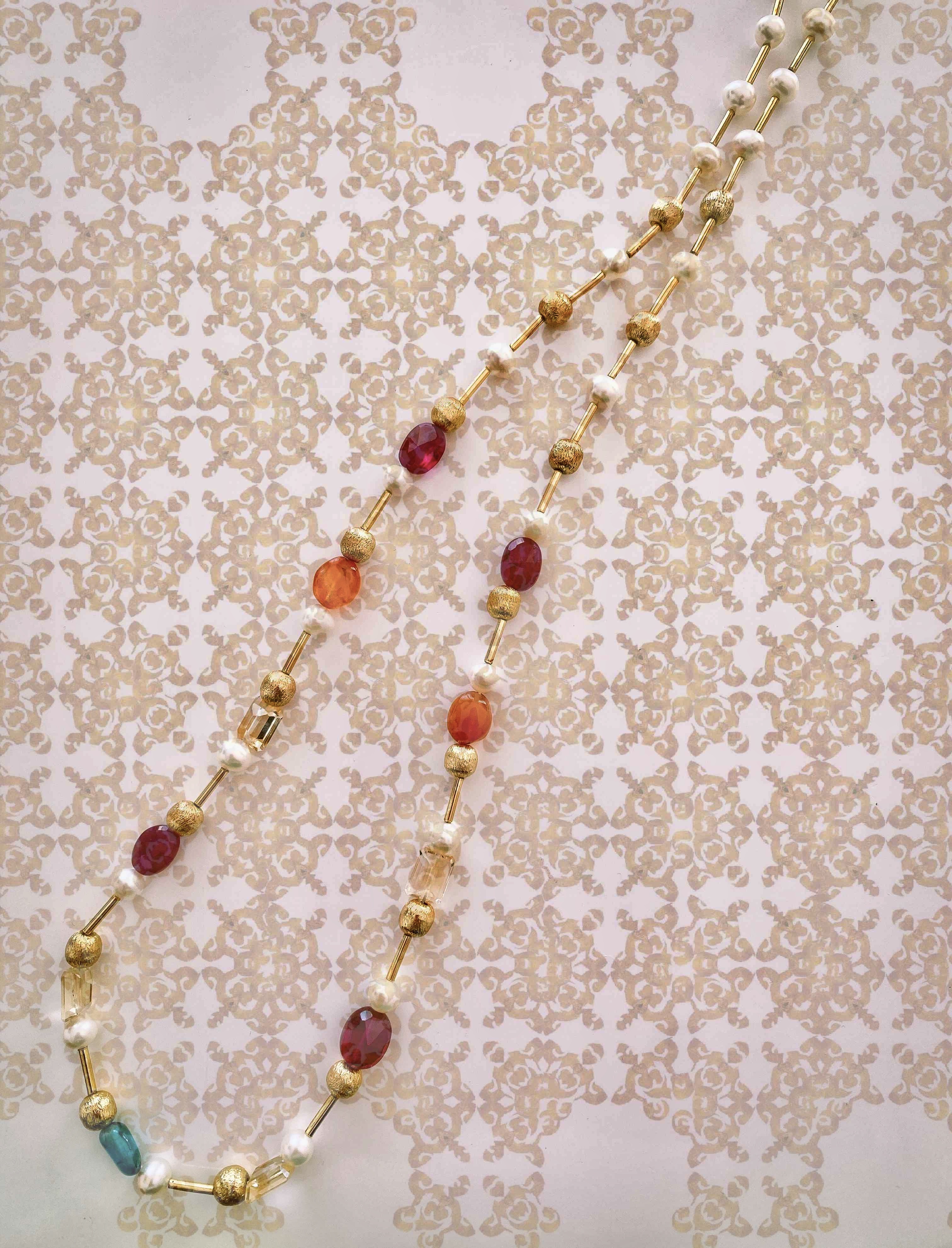 Gold, pearl and gemstones