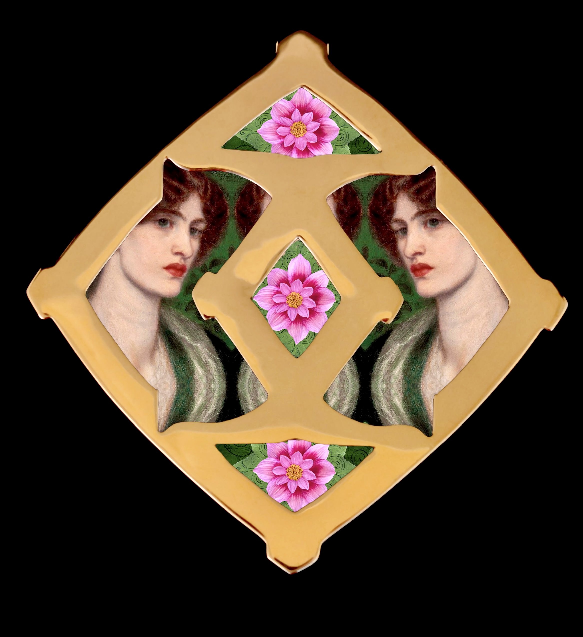 Beatrice among dahlias