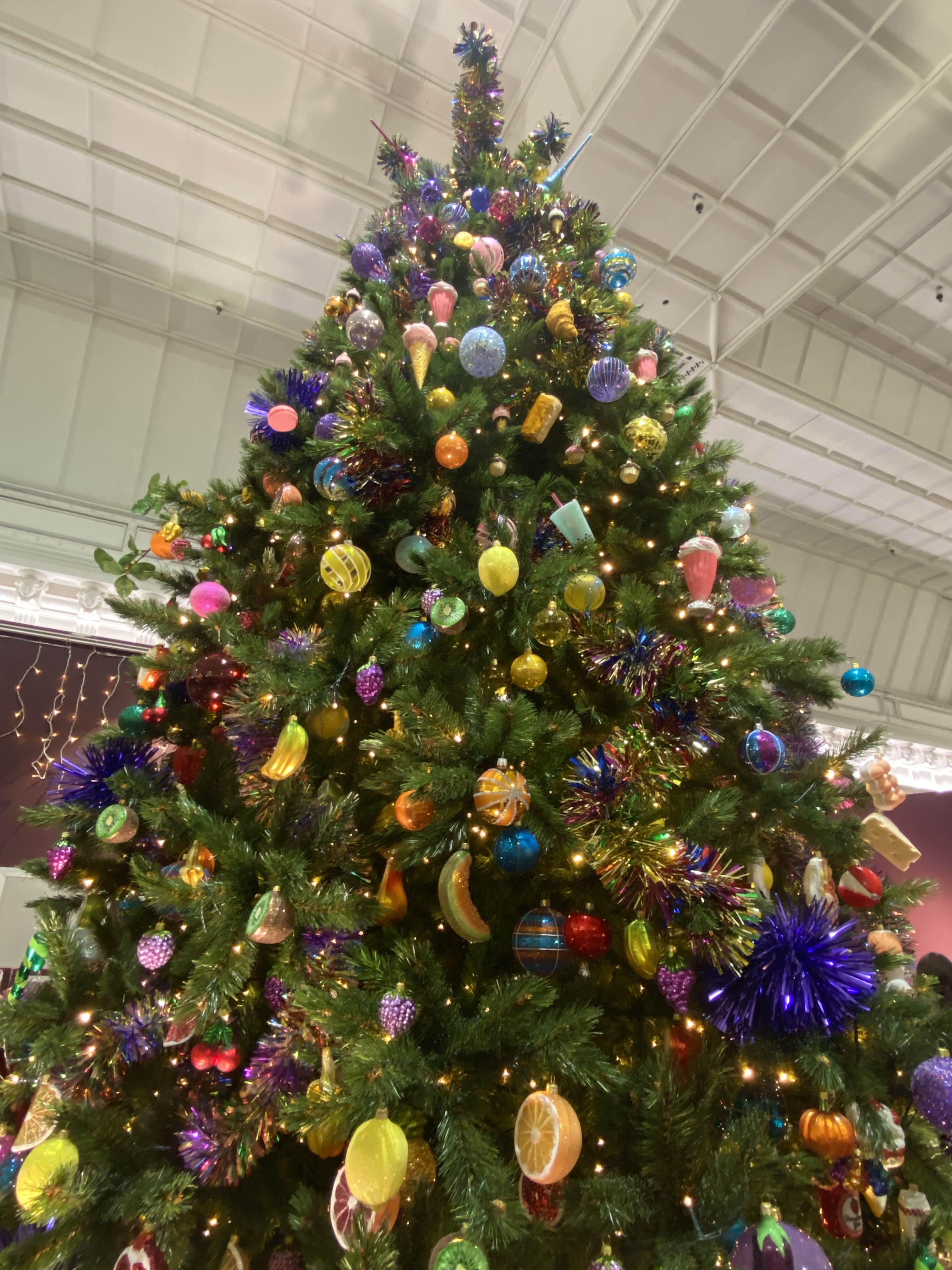 A gourmet Christmas tree at the Bon marché in Paris