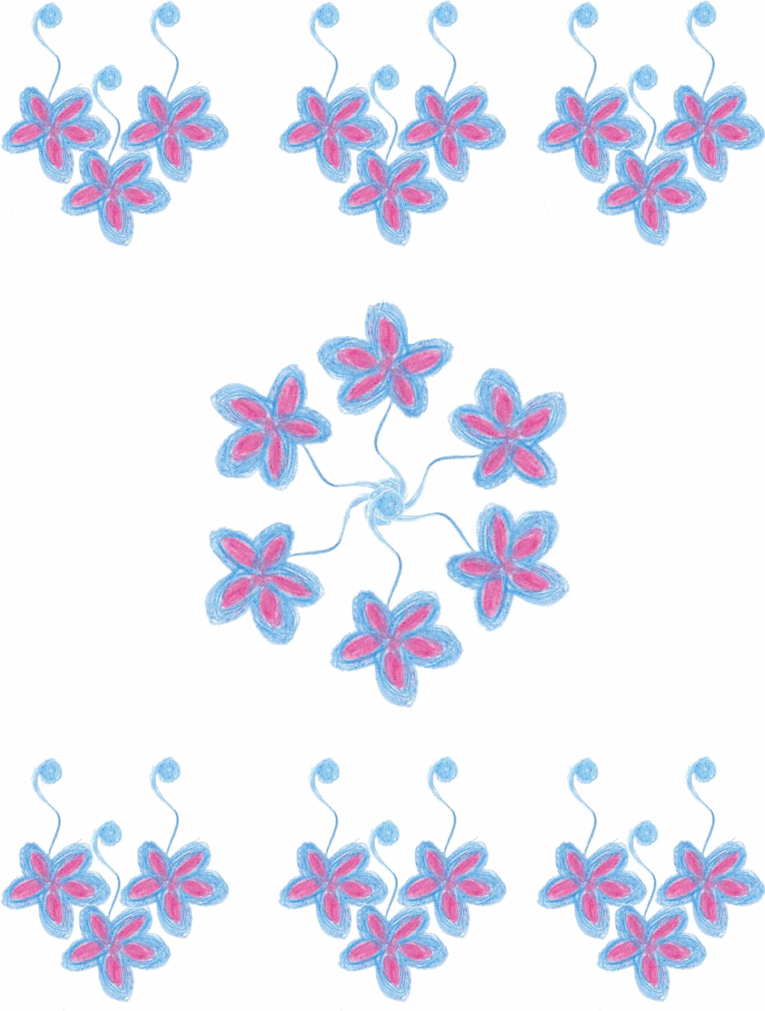 Blue and Fuschia flowers