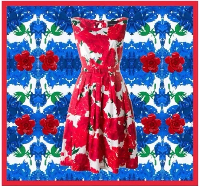 Red and blue flowers