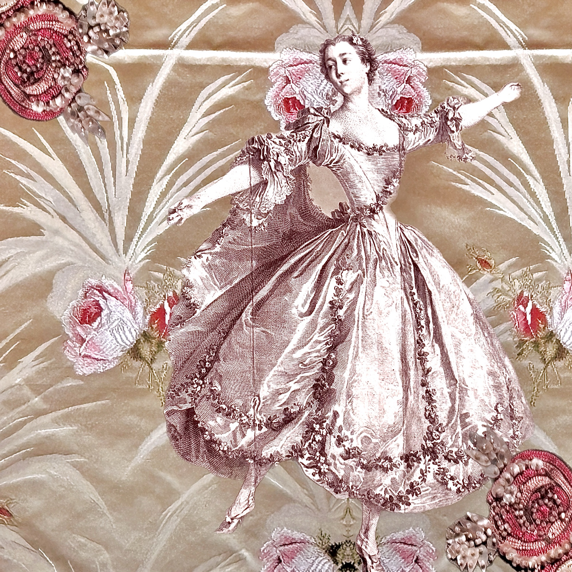 At the 18th century in France, a yound woman danced among flowers…